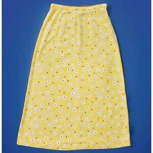 Vintage David Brooks Yellow Floral Maxi Skirt – Size 4